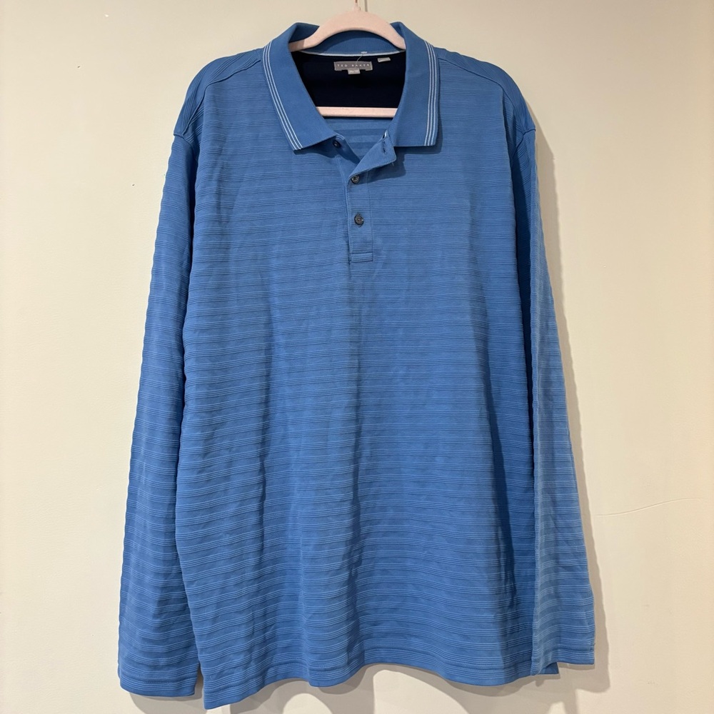 Ted Baker blue Long Sleeve Polo Shirt